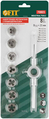 картинка Набор плашек 8пр. М3-М12 FIT /70803/ от компании Иж-туд