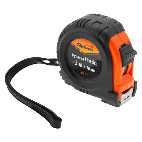 Рулетка  3м х 16мм Elastica, обрезиненный корпус SPARTA /31311/