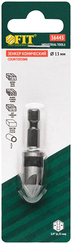 Зенкер конический 13мм (хвост.-HEX) Fit /36445/