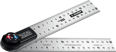 картинка Транспортир-угломер электронный, н/ж сталь, точн. 0,2 град., диапазон изм. 0-360 град. Зубр /34294/ от компании Иж-туд